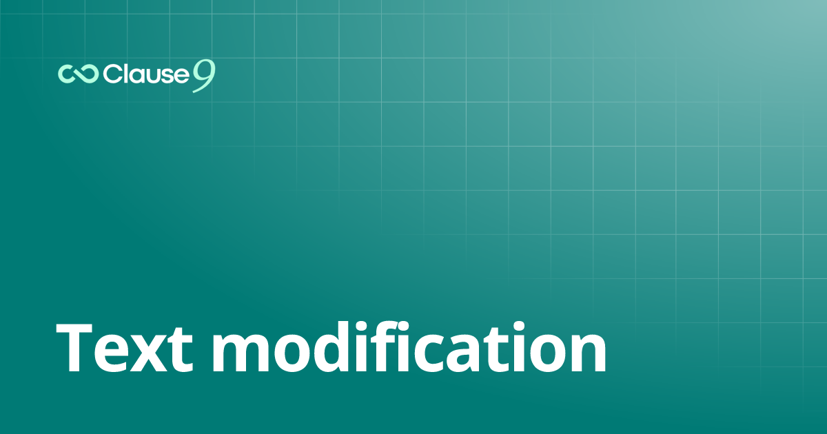 Text modification | Clause9